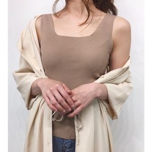 NWT: Square neck tank top (beige)